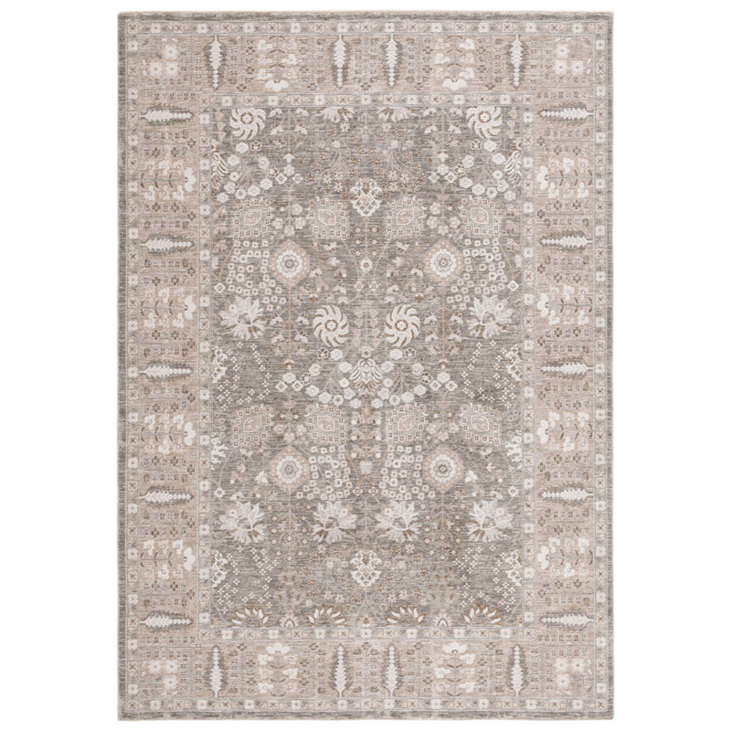 Tapis vert sauge / beige Hollypark, Rectangle 4 pi x 6 pi