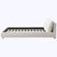 Grand lit plateforme tapissier en tissu grand avec 2 têtes de lit amovibles