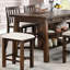 2 tabourets de salle à manger rustiques, structure en bois massif, siège en tissu beige, sièges à hauteur de comptoir, bois, finition chêne, coussin