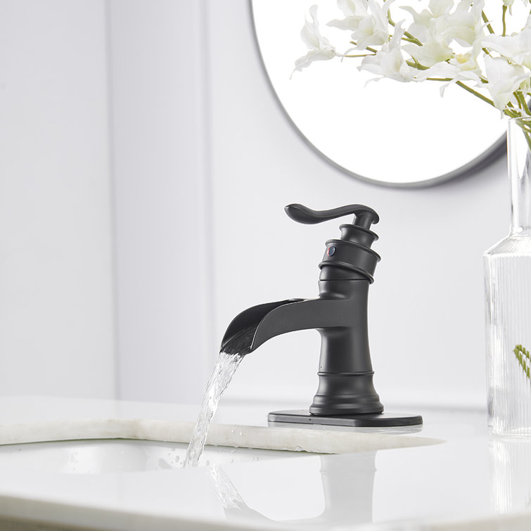 Single-Hole Single-handle Bathroom Faucet with Drain Assembly