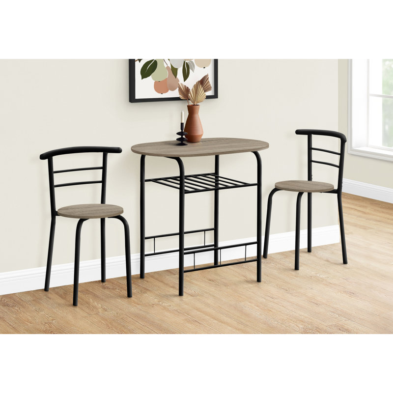 Kyler Dining Table Set, Taupe, Natural/Black