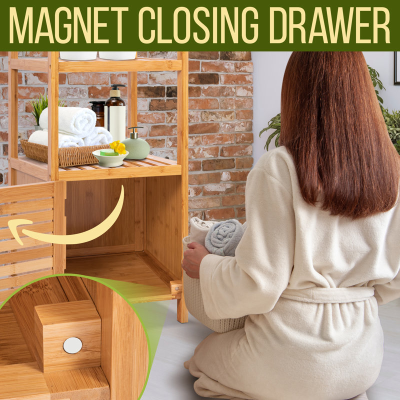 Armoire d'appoint rectangulaire en bois massif Krisalynn