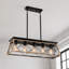Luminaire suspendu linéaire en chêne noir 32 lumières 5 lumières 32 po-1478785980