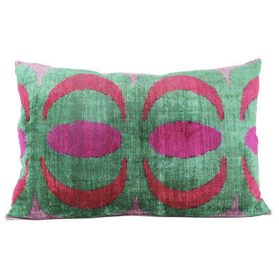 Housse et insert de coussin en velours de soie Ikat