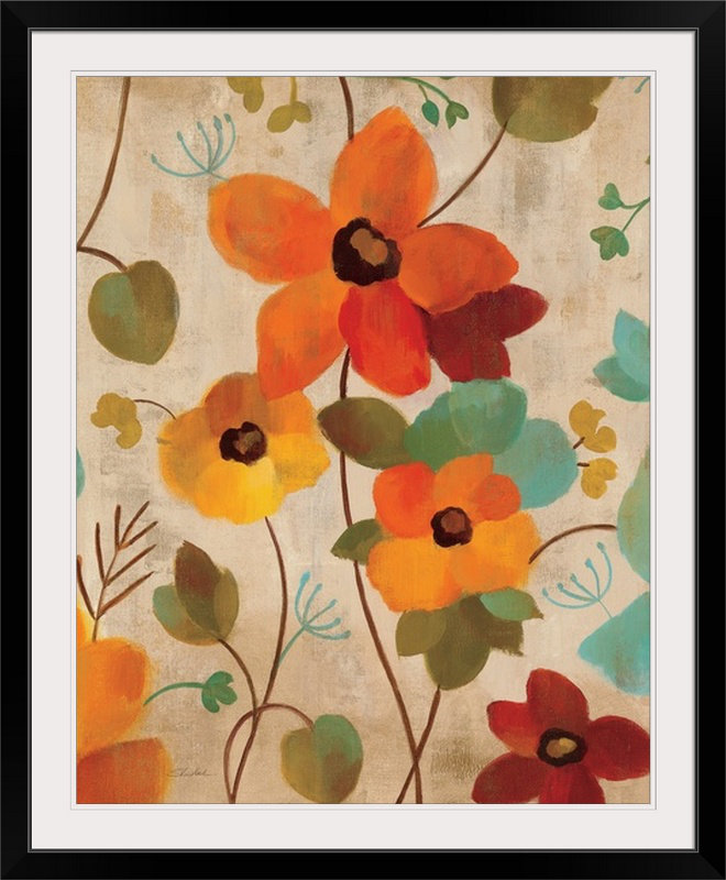 « iii » par silvia vassileva,, reproduction d’art Vibrant Embroidery, H 23 po x l 20 po x P 1 po, Cadre noir