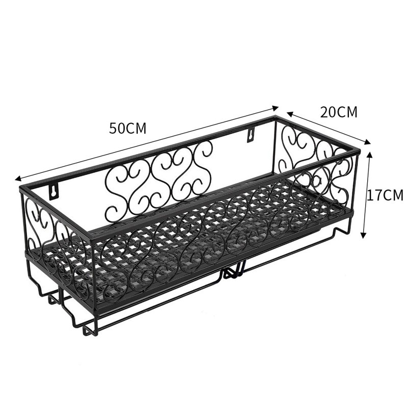 Theobald 10 Bottle Wall Mounted Wine Bottle & Glass Rack, Black