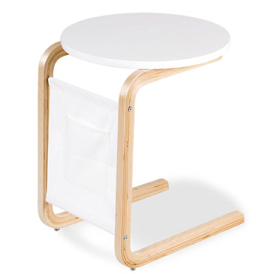 Glynis Solid Wood Top Round Side Table