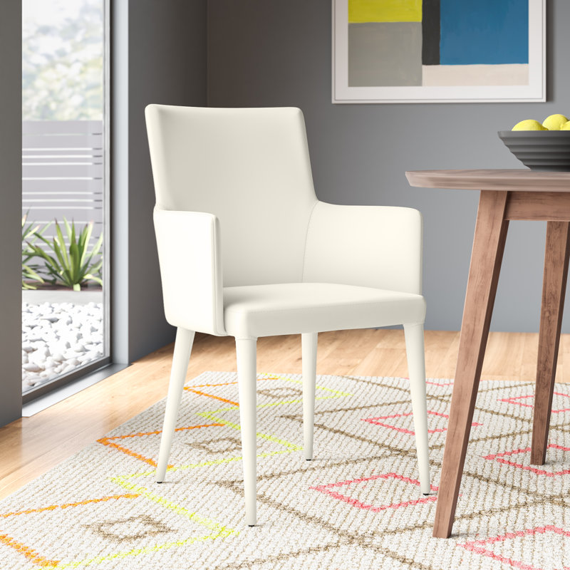 20'' H Metal Armchair, White Velvet