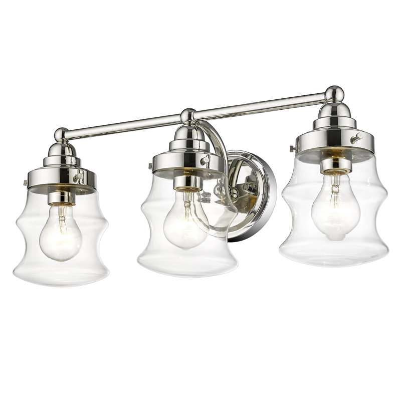 3 - Light Dimmable Vanity Light, Polished Nickel