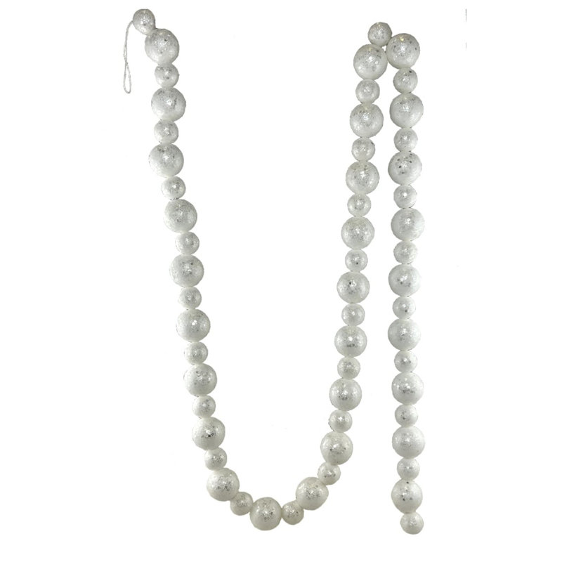 Guirlande Glitter Ball, Blanc