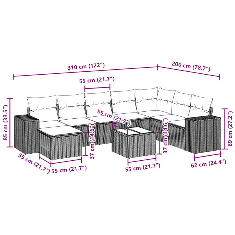 Vidaxl Garden Sofa Set