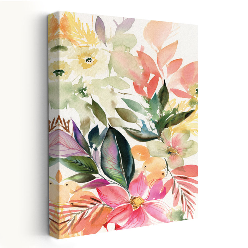 Jolie fleur pastel - art floral vert, H 24 po x l 16 po