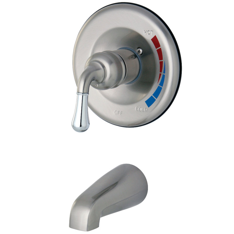 Kingston Brass Magellan Single-Handle Pressure Balanced Tub Faucet, Brushed Nickel/Polished Chrome