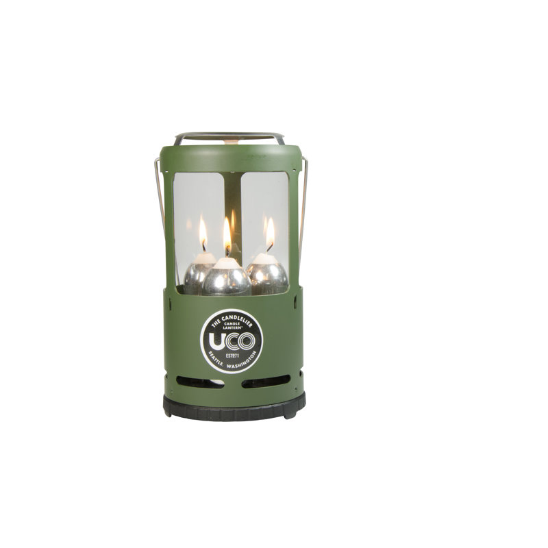 Aluminum Wall Lantern with Candle Included, Green