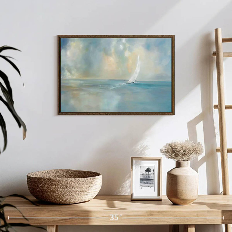 Cap sur la tête, 19 po x 13 po, Cadre flottant en noyer