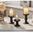 3-Piece Glass Candle Holder Set For Pillar And Taper Candles, Clear Candle Stand For Home Decor And Centerpieces