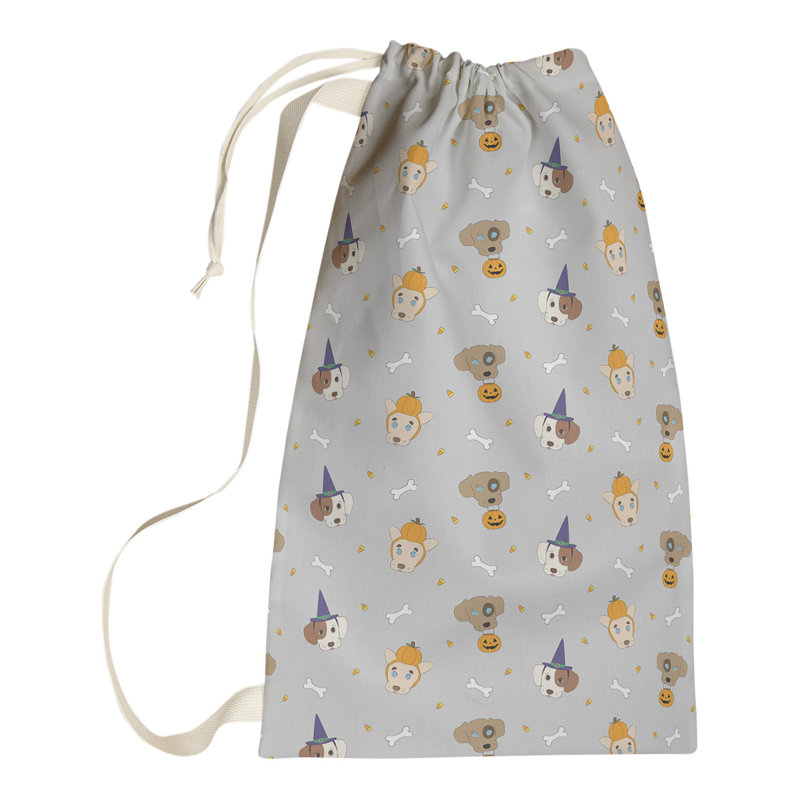Fabric Laundry Bag with Handles, Small (29" H x 18" W x 1" D), Gray