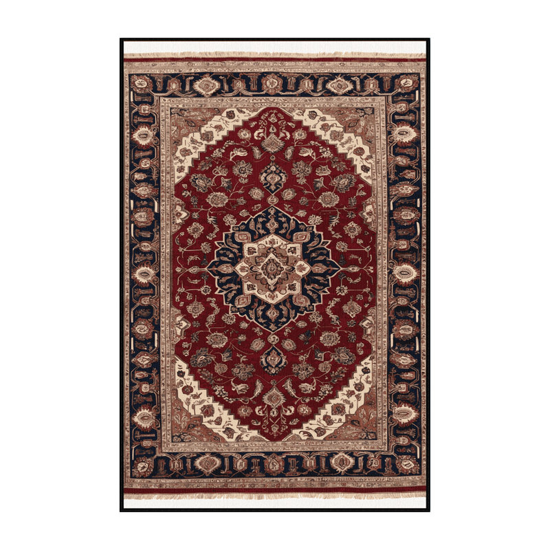 Tapis turc noir lavable à la machine, Rectangle 5 pi x 7 pi