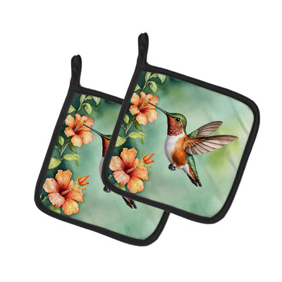 Paire de poignées colibri roux