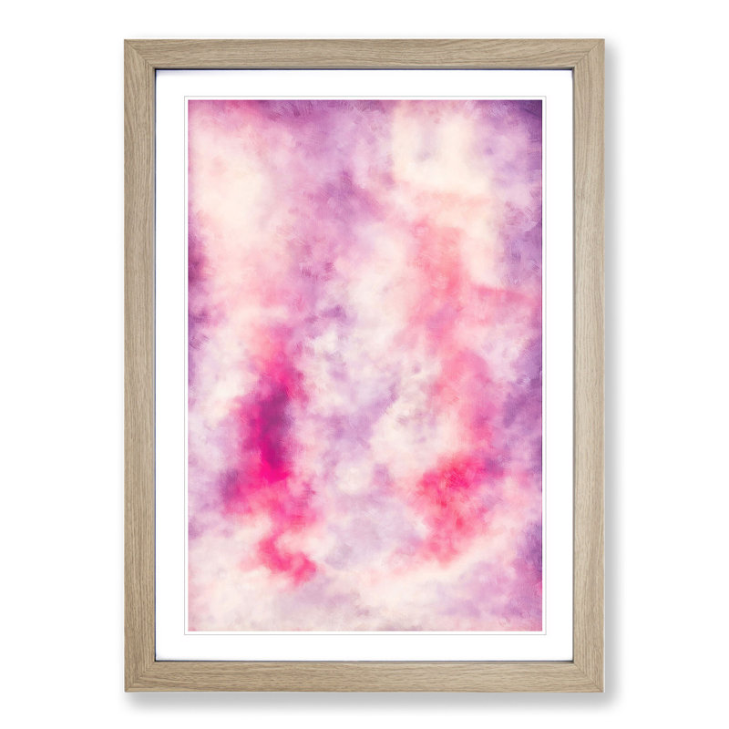 The Pink Clouds - Picture Frame Graphic Art, 65cm H x 48cm W x 2cm D, Oak Framed