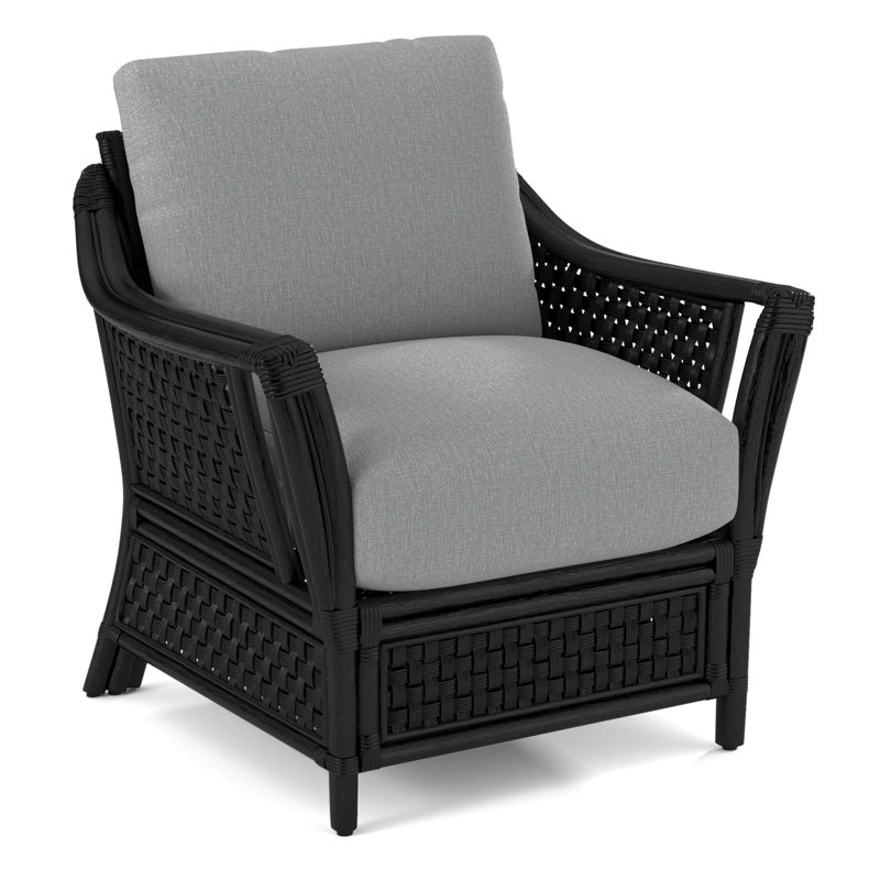 Fauteuil Boca, Noir, noir, noir, noir, Tissu performance bleu clair 0851-55