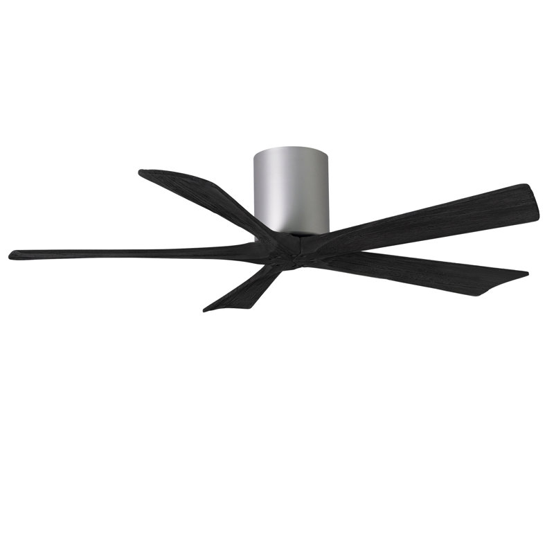Ventilateur à pales encastré 5 pales Irene, Nickel brossé, Noir mat, 52"