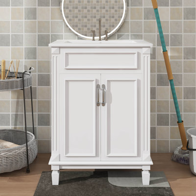 Ensemble de meuble-lavabo moderne 24 po avec tablettes réglables intégrées