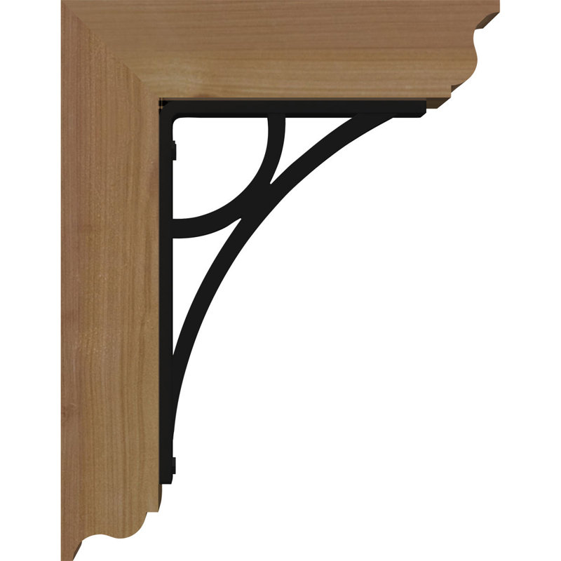 Triple support de fer Galveston, H 12 po x P 9 1/2 po, Cèdre rouge de l'Ouest l 3 1/2 po x T 2 po (lisse