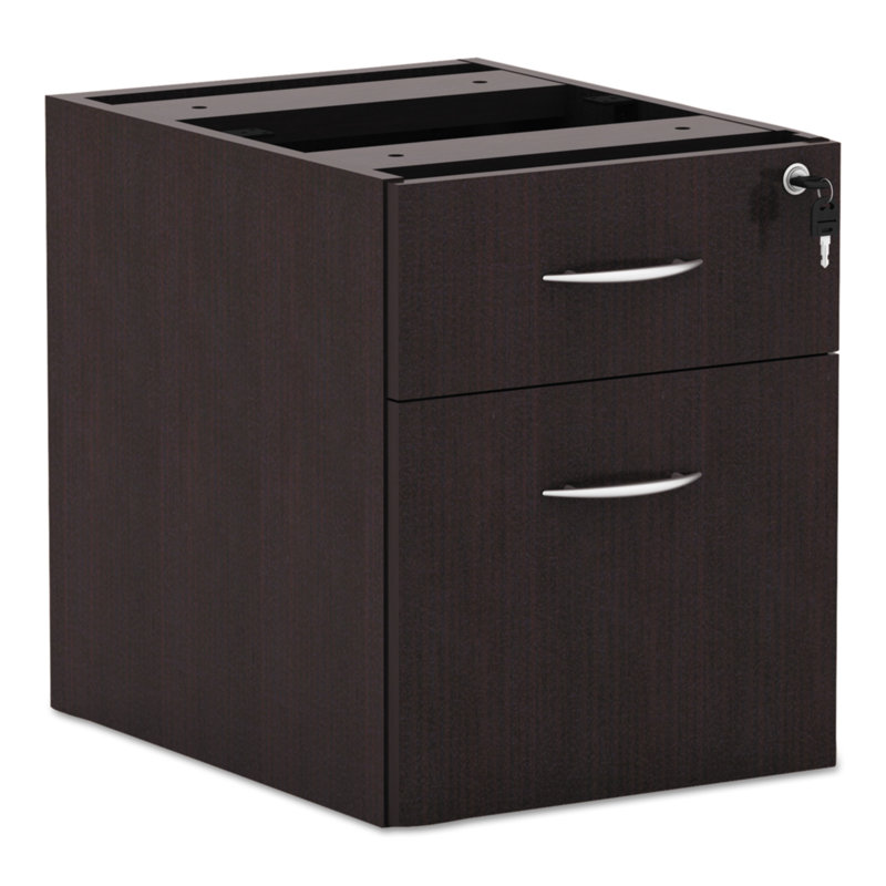 Espresso Lockable 2-Drawer Legal Size File Cabinet
