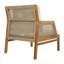 Fauteuil club de patio en bois d'acacia avec osier et coussins