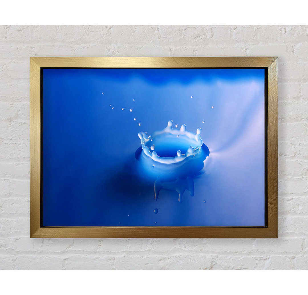 Splash Milk Blue - Einzelner Bilderrahmen Kunstdrucke