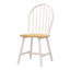 Ensemble de 4 chaises d'appoint à dossier en broche naturelle brun et blanc