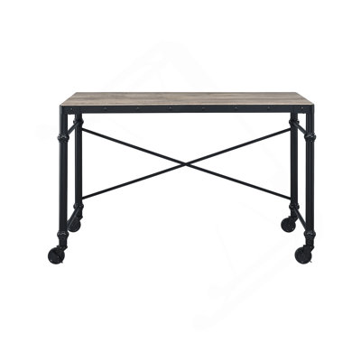 Oklarth Writing Desk In Rustic Oak & Black Finish OF00103