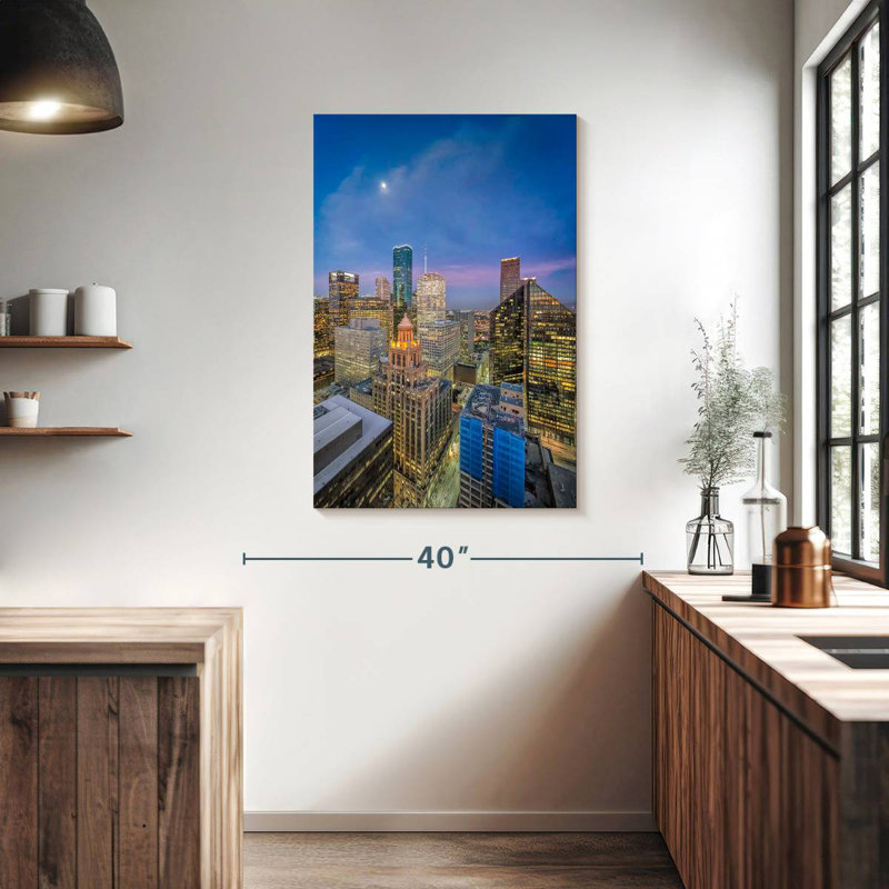 Paysage urbain du centre-ville de Houston Sirci, H 39 po x l 26 po