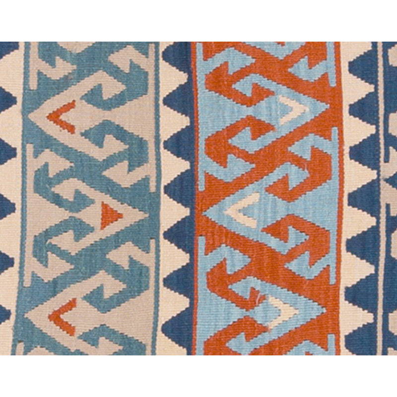 Hand Knotted Wool Area Rug in Multi And Ivory