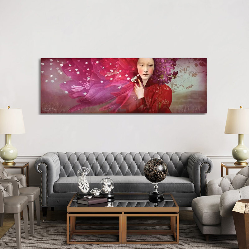 Éléments par Catrin Welz-Stein - impression d'art graphique panoramique, H 12 po x l 36 po x 1,5 po, Toile tendue