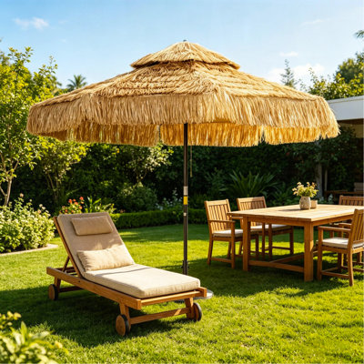 Parasol de jardin de style paille, parasol d'extérieur de style hawaïen, parasol de patio (seulement parasol)