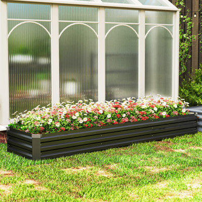 Grande jardinière surélevée galvanisée 8x2x1ft