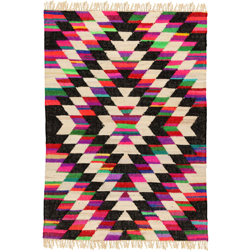 Abstract Hand Woven Area Rug, Rectangle 140 x 201cm