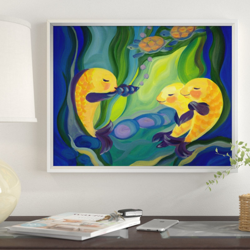 " Fishy Solo " by Tummy Rubb Studio, 16" H x 20" W x 1.5" D, Stretched Canvas