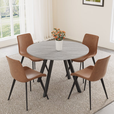 Round Dining Table Set, Modern Kitchen Table with Dining Chairs