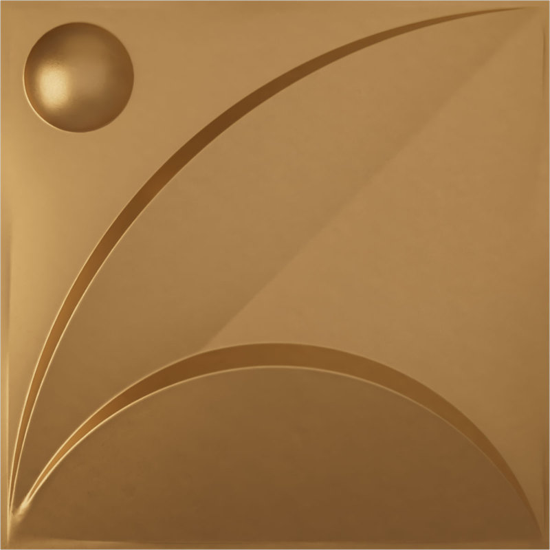 Panneau mural blanc 19,625 "H x 19,625", Doré brillant