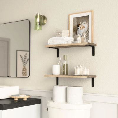 Rustic Living Room Organizer Display Shelves Of 2 - Style With 40Lb Weight Bearing Capacity