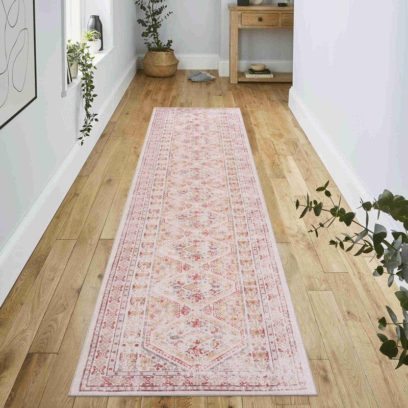 Tapis beige lavable, Tapis de couloir 2 pi 6 po x 10 pi