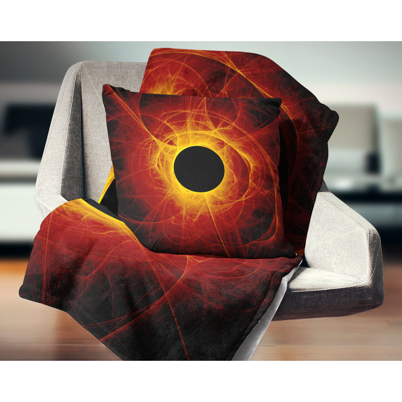 L'oeil de Dieu, art numérique - coussin imprimé abstrait, 18 po x 18 po, Coussin décoratif