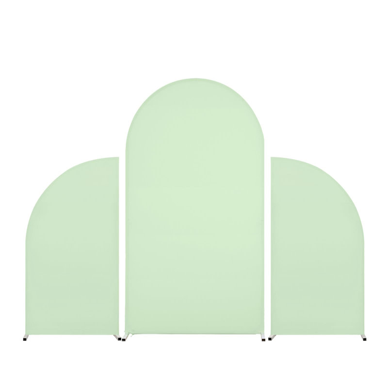 Ensemble de tissu de mariage en toile de fond 3 pièces en housses de spandex lavables double face, Vert