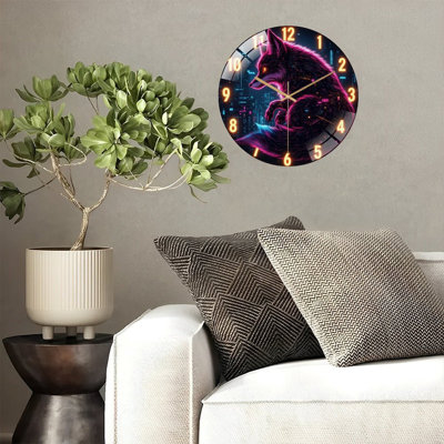 Horloge murale Neon Fox