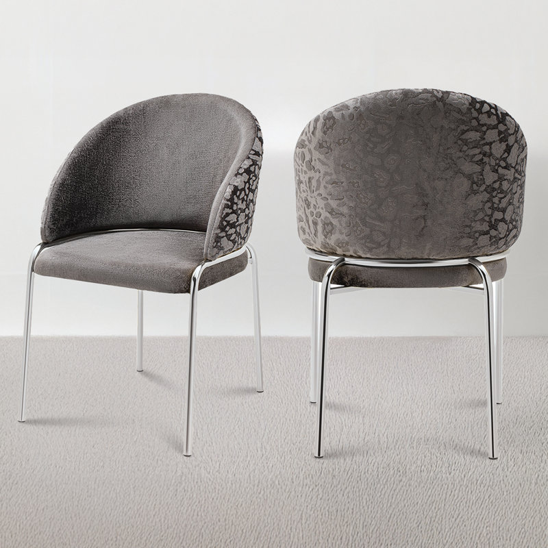 Onyx Velvet Side Chair, Dark Gray, Gold