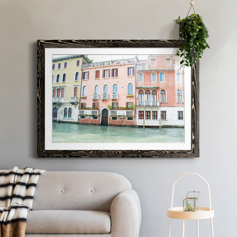 Canal Construction II - peinture encadrée, H 31,5 po x l 23,5 po x P 1,5 po, Cadre noir