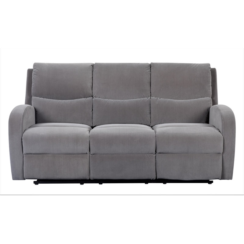 Sonay 72.5 " Velvet Sofa Reclining, Gray